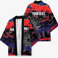Personalised Philippines Sun Tattoo Kimono Feathers Filipinas Grunge Style Black