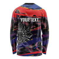Personalised Philippines Sun Tattoo Long Sleeve Shirt Feathers Filipinas Grunge Style Black