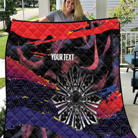 Personalised Philippines Sun Tattoo Quilt Feathers Filipinas Grunge Style Black