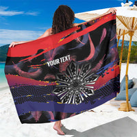 Personalised Philippines Sun Tattoo Sarong Feathers Filipinas Grunge Style Black