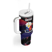 Personalised Philippines Sun Tattoo Tumbler With Handle Feathers Filipinas Grunge Style Black