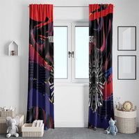 Personalised Philippines Sun Tattoo Window Curtain Feathers Filipinas Grunge Style Black