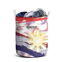 Personalised Philippines Sun Tattoo Laundry Basket Feathers Filipinas Grunge Style White