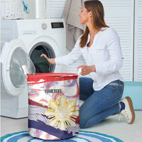 Personalised Philippines Sun Tattoo Laundry Basket Feathers Filipinas Grunge Style White