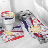 Personalised Philippines Sun Tattoo Bathroom Set Feathers Filipinas Grunge Style White