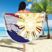 Personalised Philippines Sun Tattoo Beach Blanket Feathers Filipinas Grunge Style White