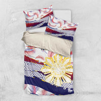 Personalised Philippines Sun Tattoo Bedding Set Feathers Filipinas Grunge Style White