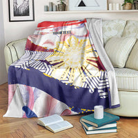 Personalised Philippines Sun Tattoo Blanket Feathers Filipinas Grunge Style White