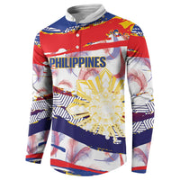Personalised Philippines Sun Tattoo Button Sweatshirt Feathers Filipinas Grunge Style White