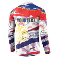 Personalised Philippines Sun Tattoo Button Sweatshirt Feathers Filipinas Grunge Style White