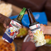 Personalised Philippines Sun Tattoo 4 in 1 Can Cooler Tumbler Feathers Filipinas Grunge Style White