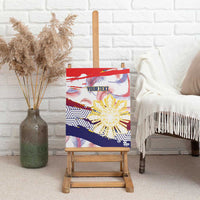 Personalised Philippines Sun Tattoo Canvas Wall Art Feathers Filipinas Grunge Style White