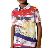 Personalised Philippines Sun Tattoo Kid Polo Shirt Feathers Filipinas Grunge Style White
