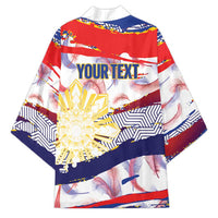 Personalised Philippines Sun Tattoo Kimono Feathers Filipinas Grunge Style White