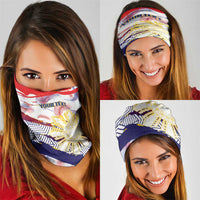 Personalised Philippines Sun Tattoo Neck Gaiter Feathers Filipinas Grunge Style White