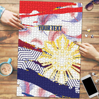 Personalised Philippines Sun Tattoo Puzzle Feathers Filipinas Grunge Style White