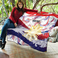 Personalised Philippines Sun Tattoo Quilt Feathers Filipinas Grunge Style White