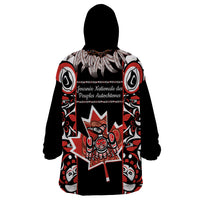Canada National Aboriginal Day Wearable Blanket Hoodie Canadian Indigenous Haida - Wonder Print Shop