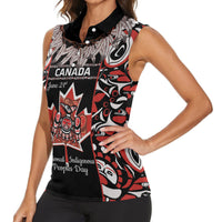 Canada National Aboriginal Day Women Sleeveless Polo Shirt Canadian Indigenous Haida - Wonder Print Shop
