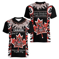 Canada National Aboriginal Day Women V-Neck T-Shirt Canadian Indigenous Haida - Wonder Print Shop