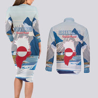 Greenland Couples Matching Long Sleeve Bodycon Dress and Long Sleeve Button Shirt Kalaallit Nunaat Polar Bear