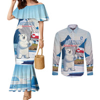 Greenland Couples Matching Mermaid Dress and Long Sleeve Button Shirt Kalaallit Nunaat Polar Bear