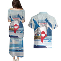 Greenland Couples Matching Puletasi and Hawaiian Shirt Kalaallit Nunaat Polar Bear
