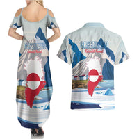 Greenland Couples Matching Summer Maxi Dress and Hawaiian Shirt Kalaallit Nunaat Polar Bear