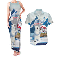 Greenland Couples Matching Tank Maxi Dress and Hawaiian Shirt Kalaallit Nunaat Polar Bear