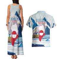 Greenland Couples Matching Tank Maxi Dress and Hawaiian Shirt Kalaallit Nunaat Polar Bear