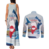 Greenland Couples Matching Tank Maxi Dress and Long Sleeve Button Shirt Kalaallit Nunaat Polar Bear
