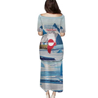 Greenland Family Matching Puletasi and Hawaiian Shirt Kalaallit Nunaat Polar Bear