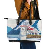 Greenland Leather Tote Bag Kalaallit Nunaat Polar Bear