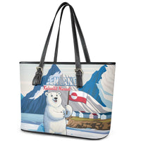 Greenland Leather Tote Bag Kalaallit Nunaat Polar Bear