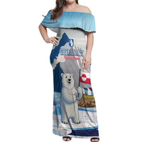 Greenland Off Shoulder Maxi Dress Kalaallit Nunaat Polar Bear