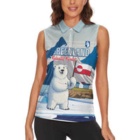 Greenland Women Sleeveless Polo Shirt Kalaallit Nunaat Polar Bear