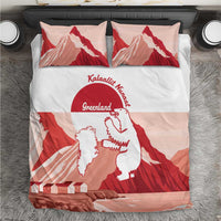 Kalaallit Nunaat Greenland Bedding Set Coat Of Arms Flag Style