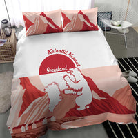 Kalaallit Nunaat Greenland Bedding Set Coat Of Arms Flag Style