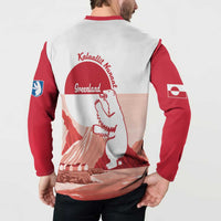 Kalaallit Nunaat Greenland Button Sweatshirt Coat Of Arms Flag Style