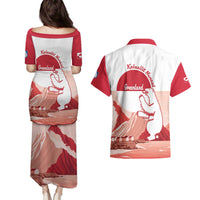 Kalaallit Nunaat Greenland Couples Matching Puletasi and Hawaiian Shirt Coat Of Arms Flag Style