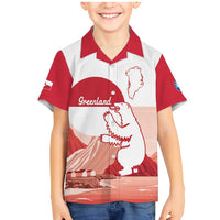 Kalaallit Nunaat Greenland Family Matching Mermaid Dress and Hawaiian Shirt Coat Of Arms Flag Style