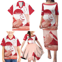 Kalaallit Nunaat Greenland Family Matching Puletasi and Hawaiian Shirt Coat Of Arms Flag Style