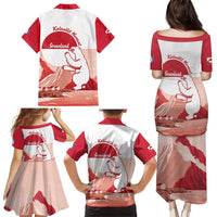 Kalaallit Nunaat Greenland Family Matching Puletasi and Hawaiian Shirt Coat Of Arms Flag Style