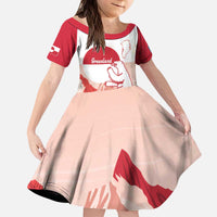 Kalaallit Nunaat Greenland Kid Short Sleeve Dress Coat Of Arms Flag Style