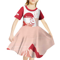 Kalaallit Nunaat Greenland Kid Short Sleeve Dress Coat Of Arms Flag Style