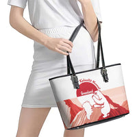 Kalaallit Nunaat Greenland Leather Tote Bag Coat Of Arms Flag Style