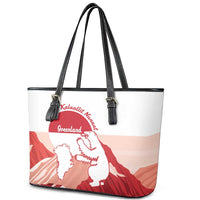 Kalaallit Nunaat Greenland Leather Tote Bag Coat Of Arms Flag Style