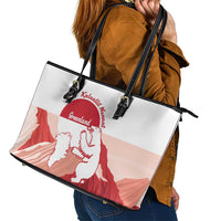 Kalaallit Nunaat Greenland Leather Tote Bag Coat Of Arms Flag Style