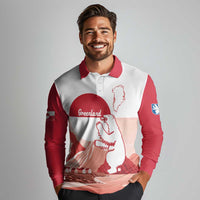 Kalaallit Nunaat Greenland Long Sleeve Polo Shirt Coat Of Arms Flag Style