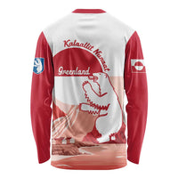 Kalaallit Nunaat Greenland Long Sleeve Shirt Coat Of Arms Flag Style